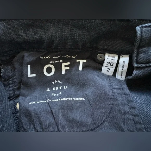 LOFT Women's Black Polka Dot Jeans - Picture 5 of 5